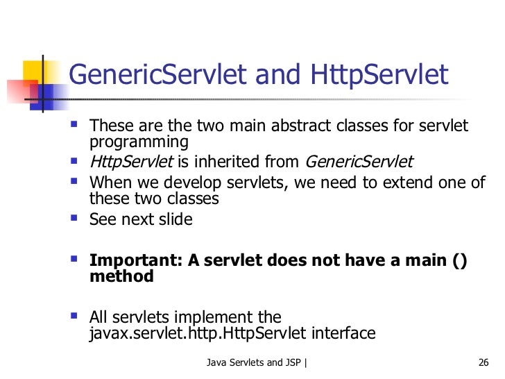difference between genericservlet and httpservlet
